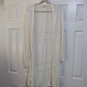 Skies Are Blue, Women's XL, White Cardigan